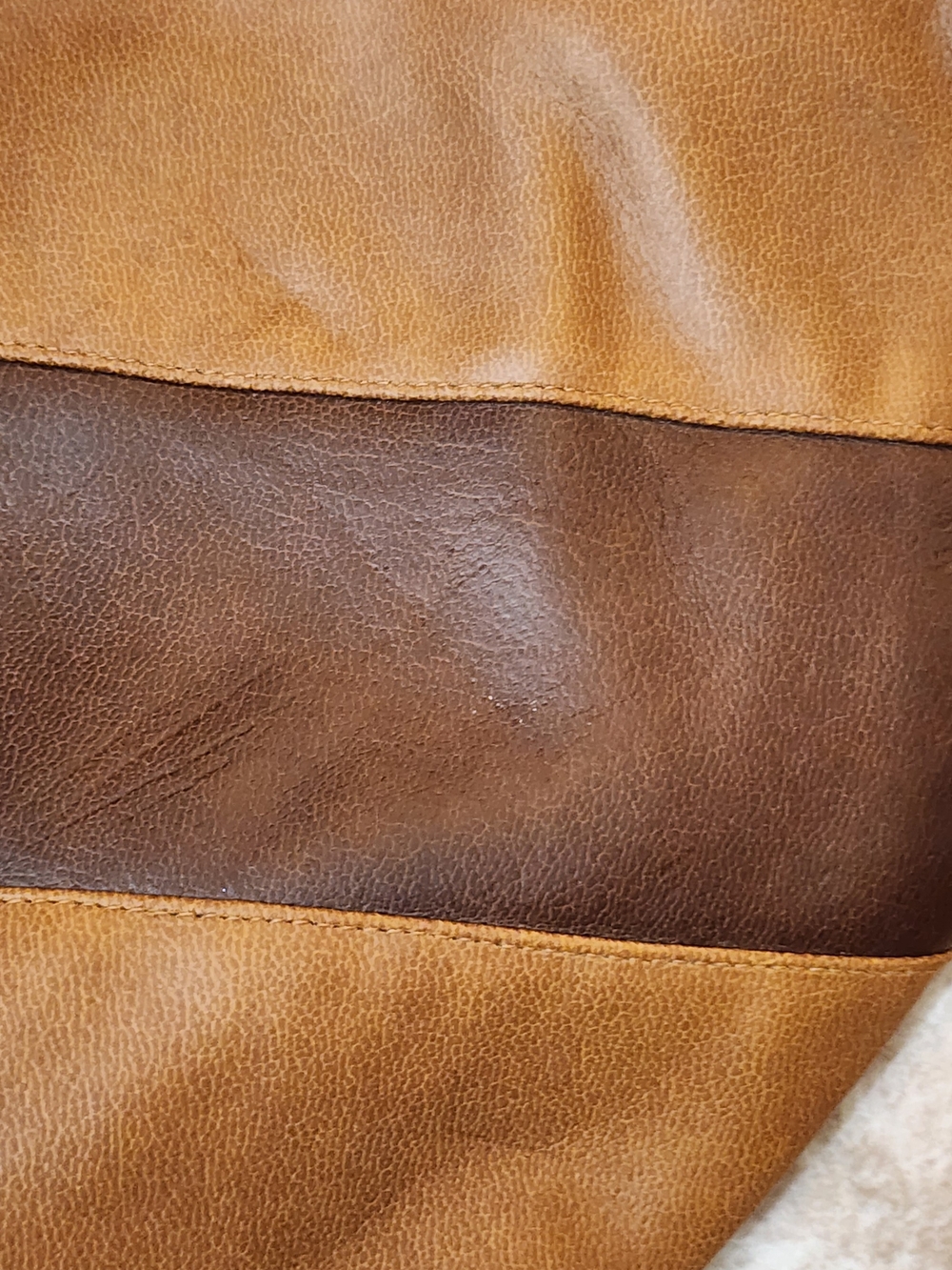 Vintage 1980s LECY Genuine Leather Clutch Purse Wood Frame Brown Tan Geometric - Picture 8 of 10